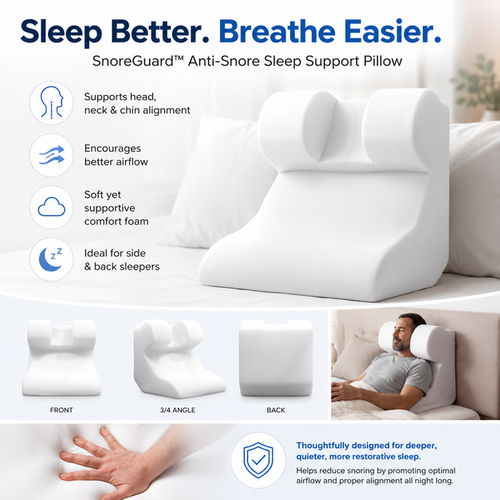 SnoreGuard™ Anti-Snore Sleep Support Pillow -Ergonomic Memory FoamPillow for Better Breathing & Deep Sleep
