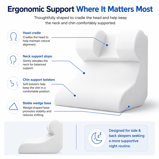 SnoreGuard™ Anti-Snore Sleep Support Pillow -Ergonomic Memory FoamPillow for Better Breathing & Deep Sleep
