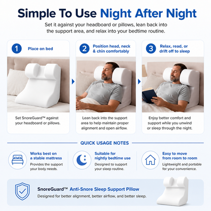 SnoreGuard™ Anti-Snore Sleep Support Pillow -Ergonomic Memory FoamPillow for Better Breathing & Deep Sleep